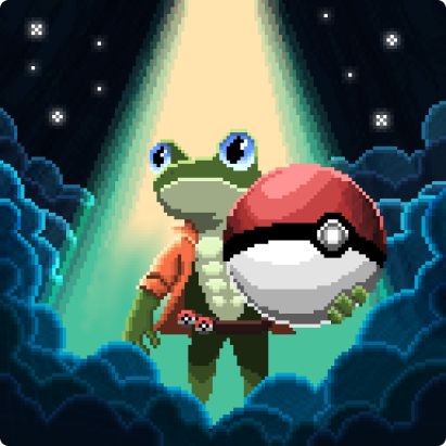 Froqorion Relic frog with a pokemon ball